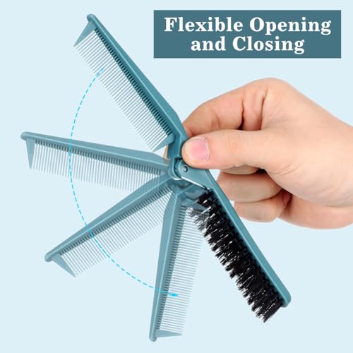 Peine plegable de doble dentado 2 piezas para peinar y trenzar miniatura 6