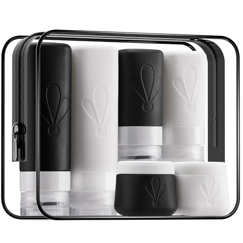 INSFIT Silicone Travel Bottles Set, 6 Pack Travel Size Toiletries, Leakproof Travel Bottles for Toiletries, Travel Accessories for Women, Airplane Travel Essentials, Travel Containers for Toiletries