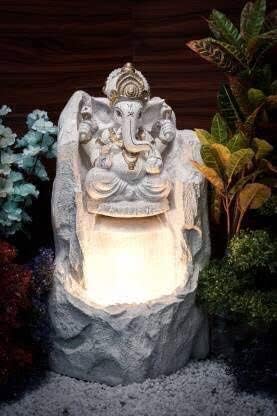 Sepborn Water Fountain Outdoor Big Size Garden 2.5ft Pahad Ganesh Water Fountain, Indoor/Outdoor, for Home Office, Resin Fiberglass
