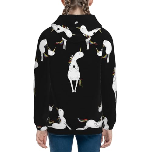 Unicorn Sun Salutataion Yoga Kids Pullover Hoodies Boys Sweatshirts Girls Athletic Clothes with Pocket4