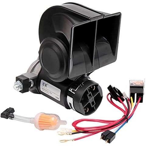 FARBIN Air Horn for Truck,Compact Electric Train Horn,Car Horn 12V 150db Super Loud with Wiring Harness,for Any 12V Vehicles(12V, black) Cover