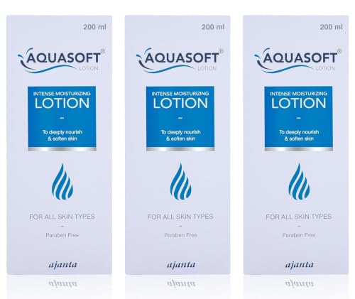 Image of Aquasoft Lotion 200ml (Pack of 3, Total 600ml) | Intense Moisturizing Body Lotion with Shea Butter, Glycerin & Squalane | Deep Hydration & Barrier Protection for Dry Skin