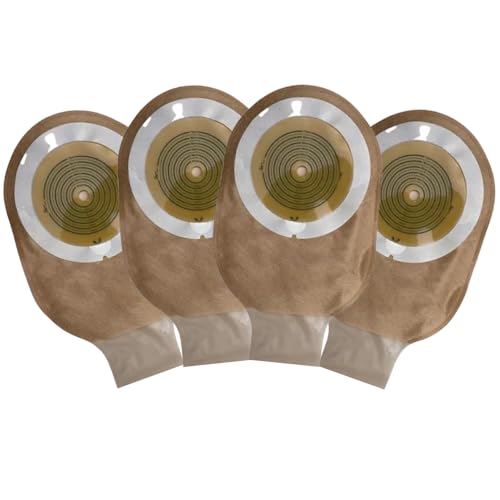 KIT 04 Bolsa de Colostomia Drenável, Recortável, Transparente, com Anel Karaya, 25-60mm