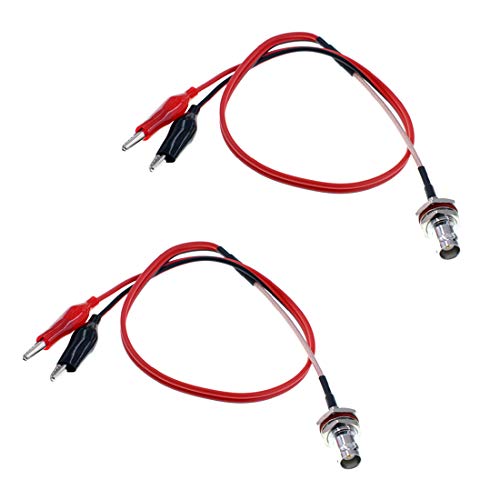 Oiyagai 2pcs BNC Female to Double Alligator Clips Tester Cable RG316 50cm 19.5 