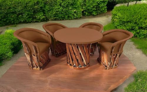 Dining Room Furniture Equipal Traditional Mexican Coffee Color Handmade, Artisan Equipales San José Ideal for your home, house, garden, office equipal o equipales Dining Room
