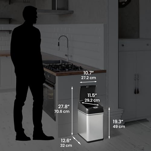 Itouchless DZT08PL-8 Gallon Childguard Sensor Trash Can With Absorbx Odor Filter, 30 Liter Automatic Kitchen Garbage Bin Prevents Children Opening Lid thumb #5