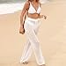 DaLingLam Womens Crochet Cover Up Pants Swimsuit Coverup Mesh Sheer High Waisted Drawstring Beach Pants (White, Medium)