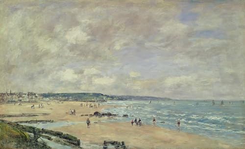 Póster de lienzo artístico Spiaggia Di Trouville de Boudin, acabado refinado de 60x90cm