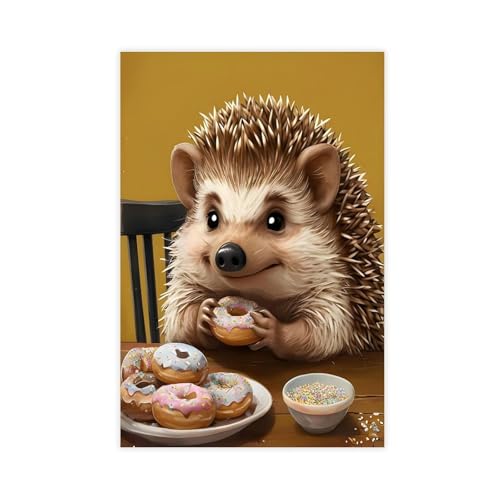 Toile hérisson et donut 61x91,4 cm, l'idée cadeau créative et originale