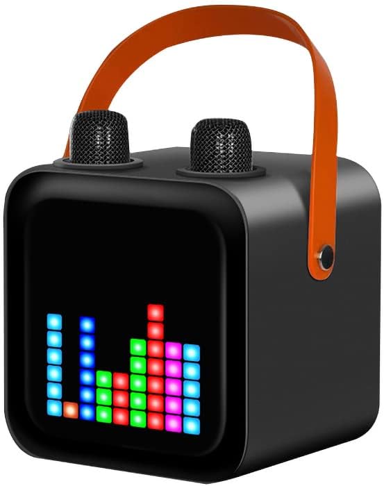 storcfe Karaoke Machine with Two Wireless Microphones, Portable Bluetooth Speaker for Adults and Kids, Studio Subwoofer Support TWS, Radio, AUX in, REC, Bass&Treble for Party/Meeting, Black