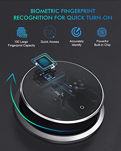 Aifeibao Deluxe Touch Screen Small Fireproof Safe Box Caja Fuerte Home Security Safes With Biometric Fingerprint Hidden Password, Digital Safe For Office Hotel Dorm Money(0.8 Cubic Feet Black) #TOP1