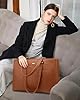 LOVEVOOK Sac Cabas Femme Sac a Main, Grande Capacité Sac Ordinateur Portable 15,6 Pouces, Imperméable Sac De Cours Sacoche Ordinateur, Sac à Main Pour Voyage Affaires Travail, Brun #5
