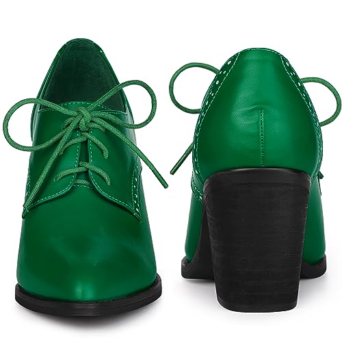 Perphy Pointy Toe Lace Up Block Heels Ankle Booties for Women2