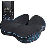 [魔法小屋] 椅子クッション チェアパット お尻が痛くならない座布団 いす用 尾てい骨クッション オフィスチェア 【蝶翼型セグメント設計 快适な座り心地】 姿勢矯正 腰痛防止 滑り止め加工 蒸れない 抗菌防臭 カバー洗える 自宅 車用