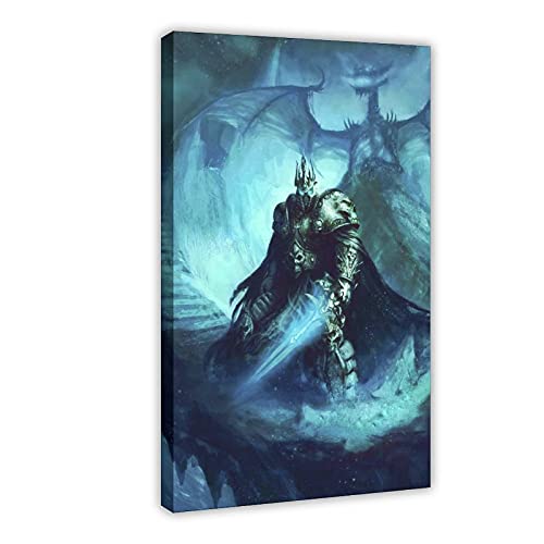 Lich King World of Warcraft Game 16 Poster sur toile Décoration murale pour salon, chambre à coucher 30 x 45 cm