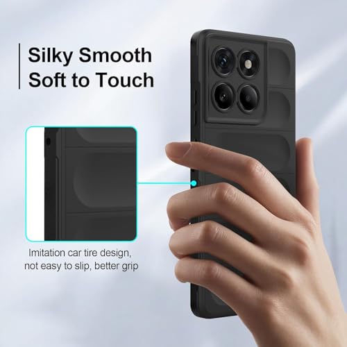 Image of Lustree Back Cover Transparent Case Compatible with Motorola Moto Edge 70 Protective Silicone Anti-Shock Case with Reinforced Corners cam Protection Liquid Cover (Black)