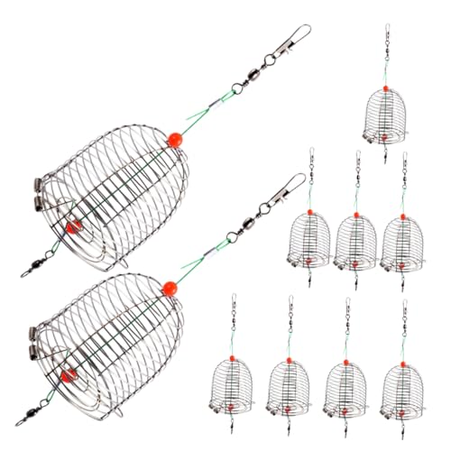 YARNOW 10pcs Fishing Bait Cage Durable Feeder for Outdoor Fishing Supplies Lure Basket with Hollow Design for Enhanced Bait Release and Catching Performance