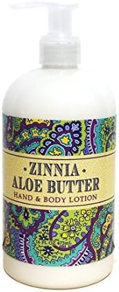Greenwich Bay ZINNIA ALOE BUTTER Hand & Body Lotion Enriched with Shea Butter and Cocoa Butter 16 oz