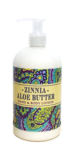 Greenwich Bay ZINNIA ALOE BUTTER Hand & Body Lotion Enriched with Shea Butter and Cocoa Butter 16 oz