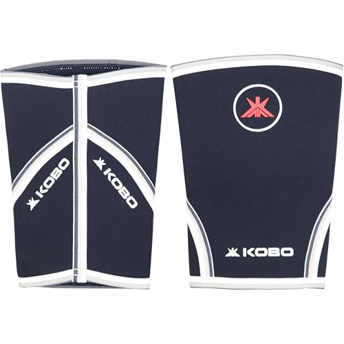 Image of Kobo 7 mm Knee Cap Compression Support Knee Sleeves for Powerlifting Gym Squats Running Cycling Sports Jogging Workout Pain Relief (Material: Neoprene & Spandex) (XS)