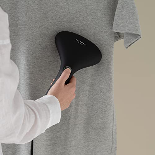 Steamery-Handheld-Clothes-Steamer-Cirrus-2-1500W-UK-Plug-Stainless-Steel-Mouthpiece-25-Second-Fast-Heat-Up-Garment-Wrinkles-Remover-Black