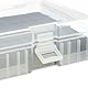 Relaxdays Batteriebox mit Tester, für 60 AA & AAA Batterien, HBT: 5,5 x 15 x 15,5 cm, Batteriekiste, transparent/schwarz