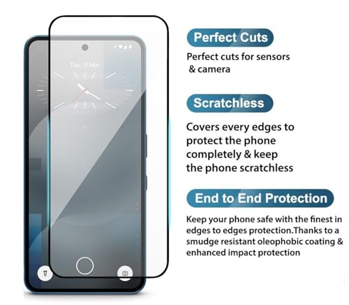 Image of HD Tempered Glass Screen Protector Compatible for Nothing Phone 4A, 4A Pro 5G with Edge to Edge coverage and Easy Installation kit
