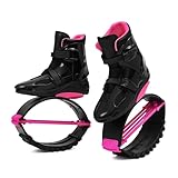 MCRFFYY Jumping Shoes for Athletes – Unisex Kangaroo Shoes with 4 High-Rebound Springs – Moon Shoes for Exercise, Cardio, Home Gym Training & Joint-Friendly Workouts(Rose Black,XX-Large)