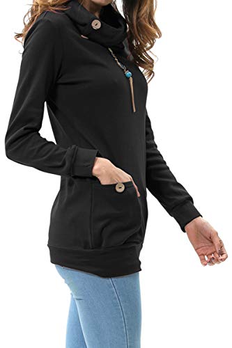 levaca Womens Long Sleeve Oversizes Pullover Side Loose Fall Casual Split Tunic Tops3