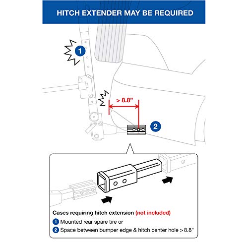 image for Tyger Auto TG-RK1B707B Folding Hitch-Mounted Ski/Snowboard Rack Fits 2