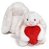 JynxtoyZeal Animal de Peluche de Conejo,Muñeca de Peluche de Conejo de Amor,Regalo para Parejas Románticas,Regalo de San Valentín de Navidad para el Día de Las Niñas y Los Niños - 30Cm (Blanco)