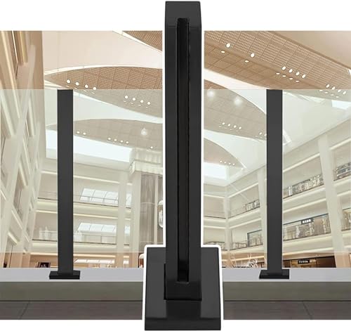 Support de sécurité robuste noir 85 cm pour garde-corps élégant de balcon