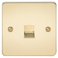 Placa Plana Decorativa Knightsbridge 87.5x87.5mm En Latón Pulido - Con Junta De Espuma Y Tornillos De 30 Y 50mm