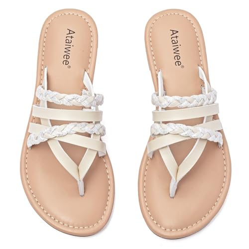 Ataiwee Sandalias Planas para Mujer.(BG/MF,39)