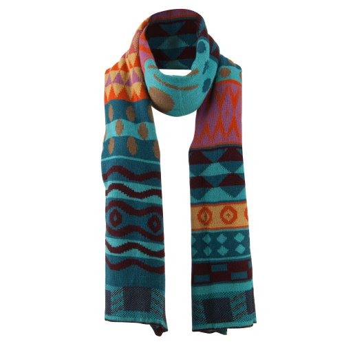 Women's Tribal Print Scarf - Blue Osfm #TOP21