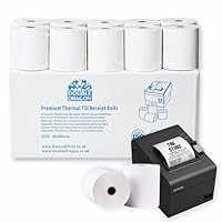 Double Dragon, 80 x 80 mm Premium Thermal Paper Till Receipt Roll for EPOS Printer, POS Terminal, Cash Register [Pack of 20]