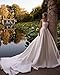 Lvloet White Wedding Dress for Bride with Train Sleeveless Square Neck Drop Waist Floor Length Satin Wedding Bridal Gown White Size 2