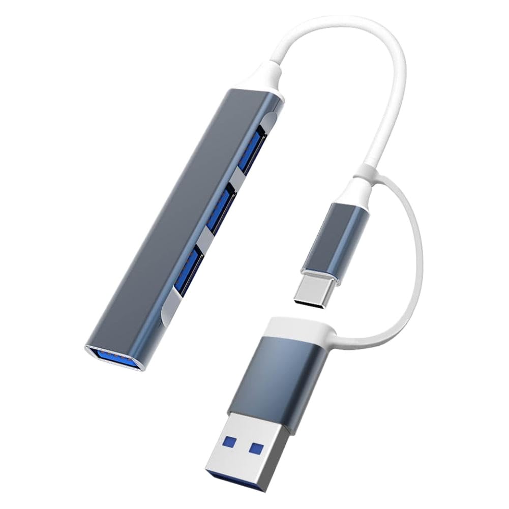 Hub USB tipo C Dock 3.0 Hub USB 3.0 2.0 4 porte Adattatore multi splitter OTG Alluminio(usb gray)