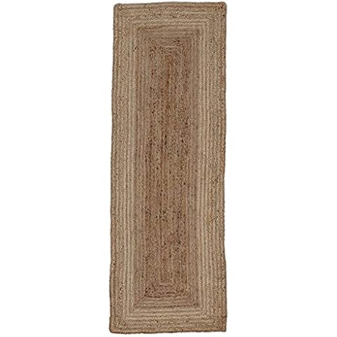 carpetfine Juteteppich Nele Läufer Beige 75x300 cm | Moderner Teppich für Wohn- und Schlafzimmer Cover