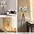 QFHOMTEOL Wood Tripod Floor Lamp Leaves Pattern Stylized Seamless Texture 3D Modern Standing Lamp Linen Lampshade Dimmable Tall Lamp Mid Century Floor Lamp for Living Room Bedroom