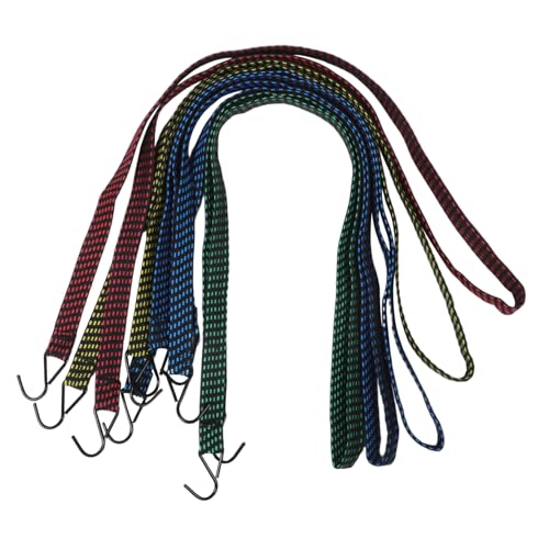 KOMBIUDA 5pcs Elastic Bungee Tie Down Straps with Hooks Heavy Duty Flat Cargo Cords for Outdoor Use Camping Motorcycles Luggage and Tarps Exceptional Elasticity and Portability