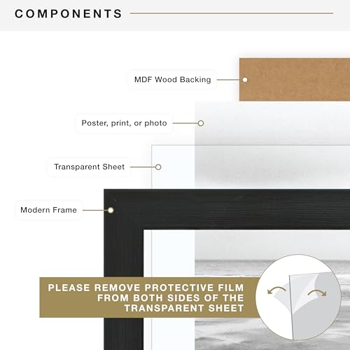 Cadre pour affiche MCS 45,7x61 anti-reflet grain bois onyx - 8