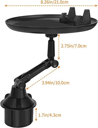 Coverzone Araç içi Telefon Tutucu Tepsisi Araba için Ayarlanabilir 8,3 inçlik Tepsi Üstü Telefon Tutucu, Telefon Yuvası ve 360 ° döndürme özellikli Araba Yemek Tutucu Tepsi - Görsel 7