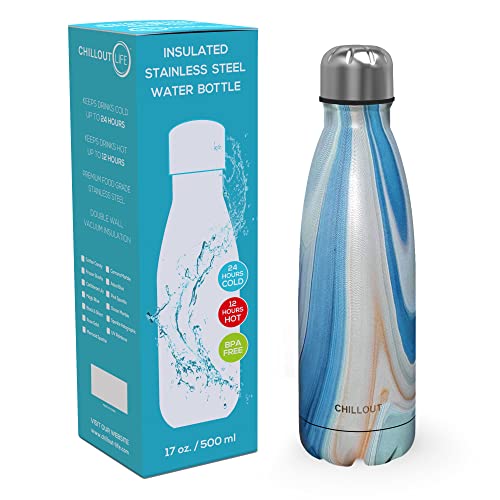 Image of CHILLOUT LIFE 17oz Insulated Stainless Steel Water Bottle, Leak Proof
