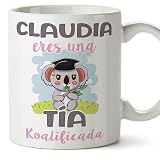 MUGFFINS Tazas Personalizadas para TÍA - En Español - Koalificados Personalizados - 11 oz / 330 ml - Regalo personalizable original y divertido