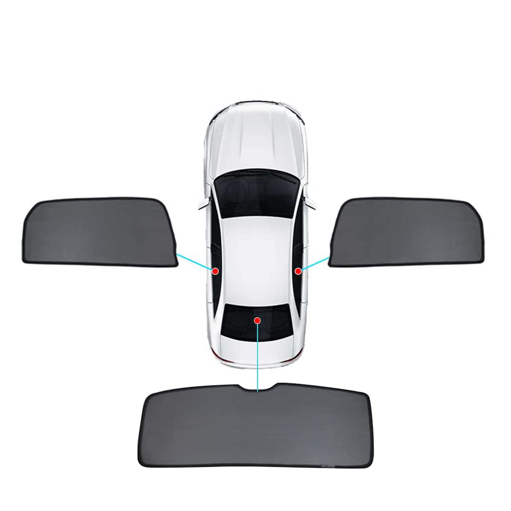 Coche Parasoles para V-W Tiguan 2016-2021, Trasera Delanteras Ventanas Laterales Transpirable Calor Boquear Los Rayos Cortinas Parasoles,3pcs