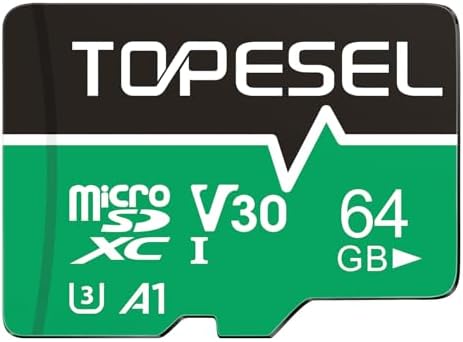 TOPESEL 64GB Micro SD Card with Adapter,up to 90MB/s Reading, 35MB/s Write