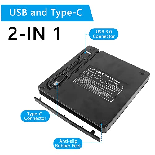 YAODHAOD CD Drive Housing, External DVD Drive Obtained by Adding an Optical Drive, CD-ROM Installation Box (12.7mm) - Image 2