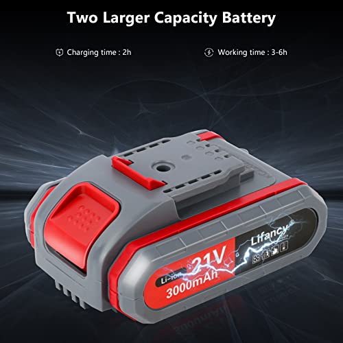 Lifancy 21V Metal Shear, 16Ga, Speed Swivel Head Electric Metal Cutter Shear (0-3,000 Spm,3000Mah,2 Batteries,1 Charger) #TOP7