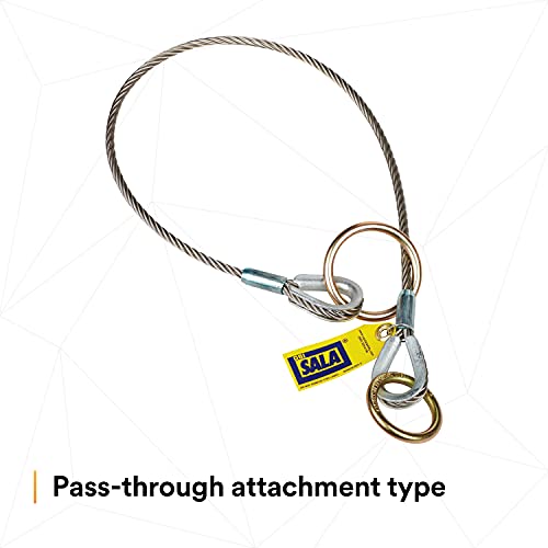 Image of 3M DBI-SALA 5900551 Anchorage Connector, 6' Cable Tie-Off Adaptor, Pass-Thru Type, Silver